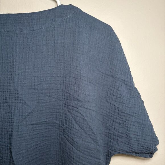 Madewell Lightspun Button Front Minidress Blue Women L - Picture 6 of 8